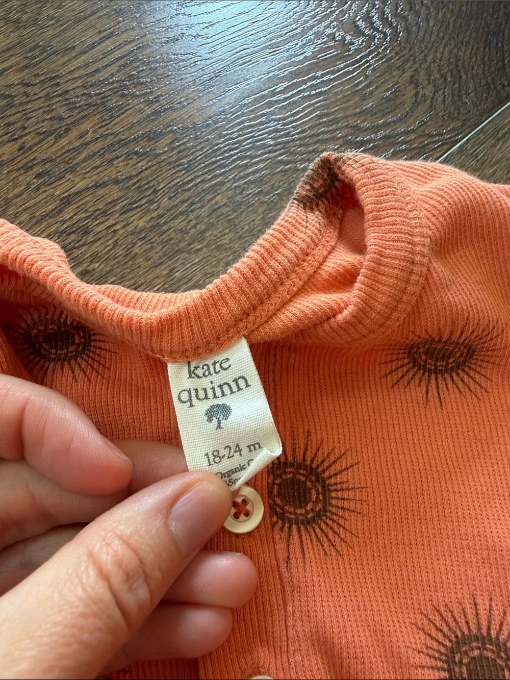 Kate Quinn organics Sunburst Print Baby Romper with Matching Headband